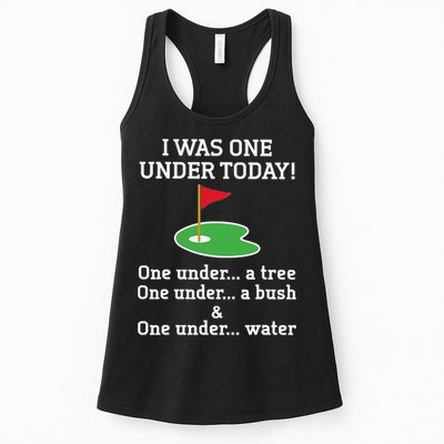Funny quote Golf I Was One Under Today One Under A Tree Womens Tank Top