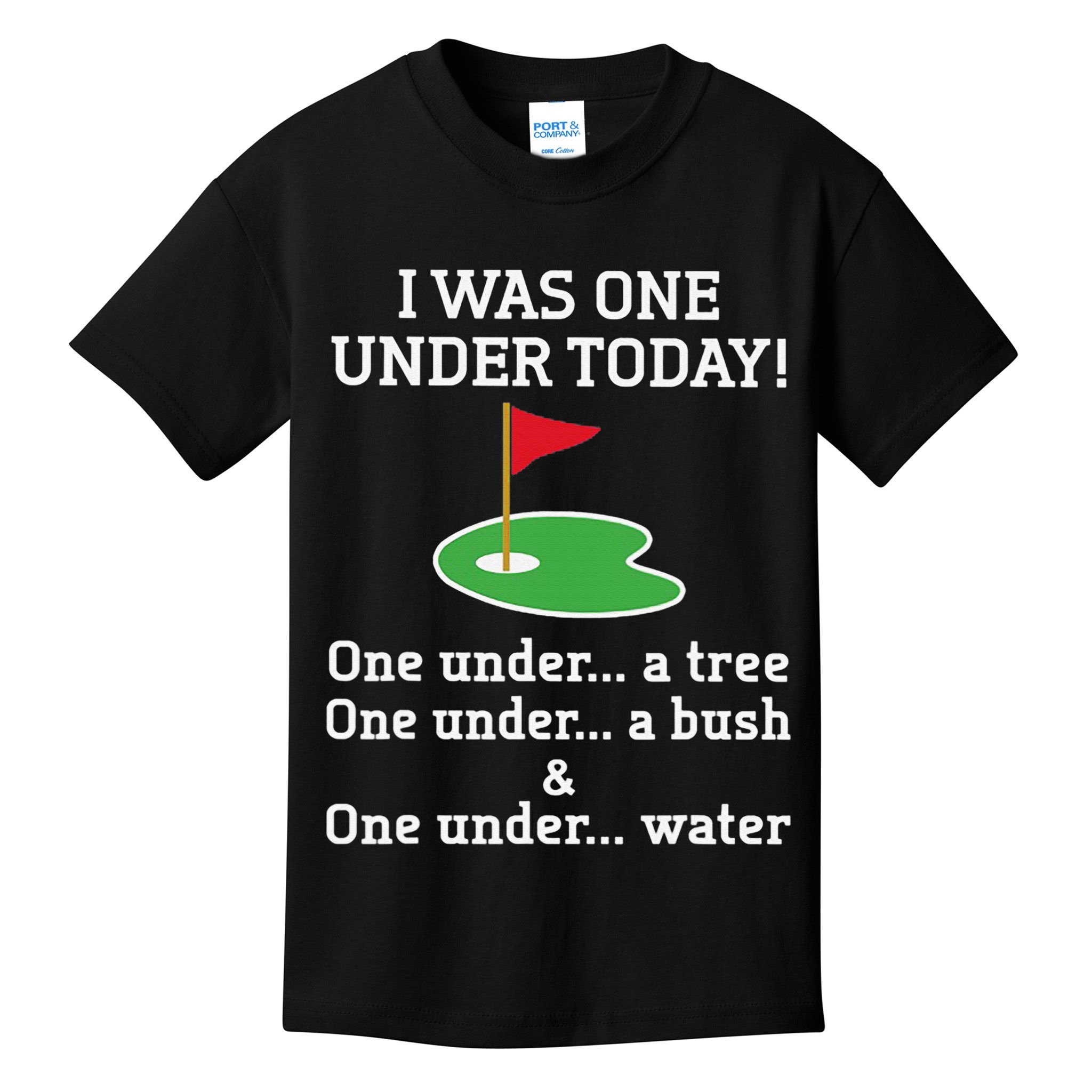 Funny quote Golf I Was One Under Today One Under A Tree Kids T-Shirt