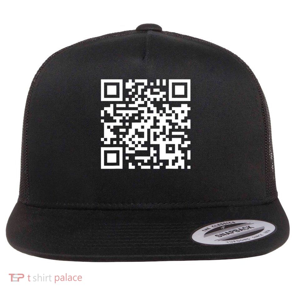 Funny Qr He's Back President Trump Code Flat Bill Trucker Hat