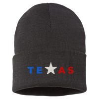 funny quote Hand Crafted Texas Star Sustainable Knit Beanie