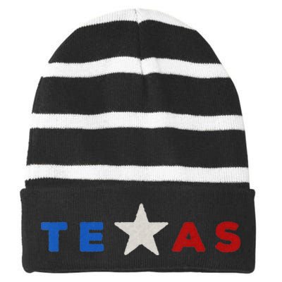 funny quote Hand Crafted Texas Star Striped Beanie with Solid Band