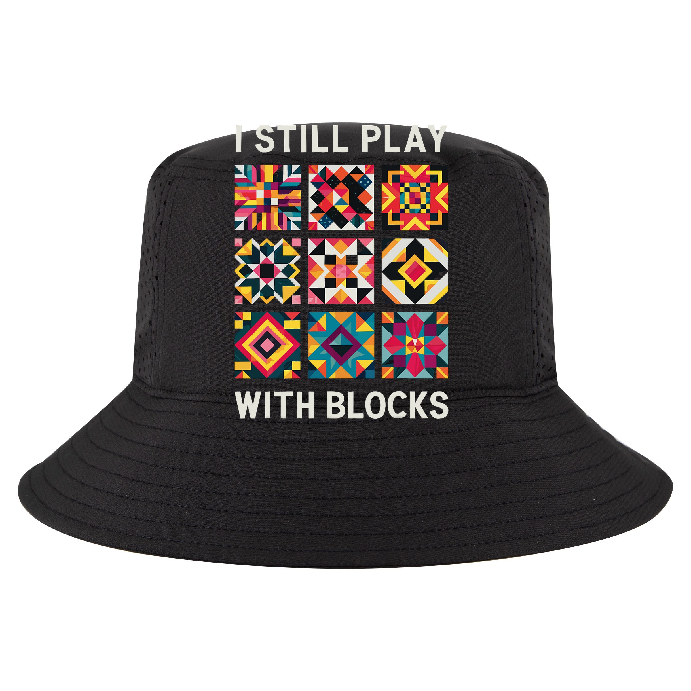 Funny Quilting I Still Play With Blocks Quilt Cropped Pullover Crew