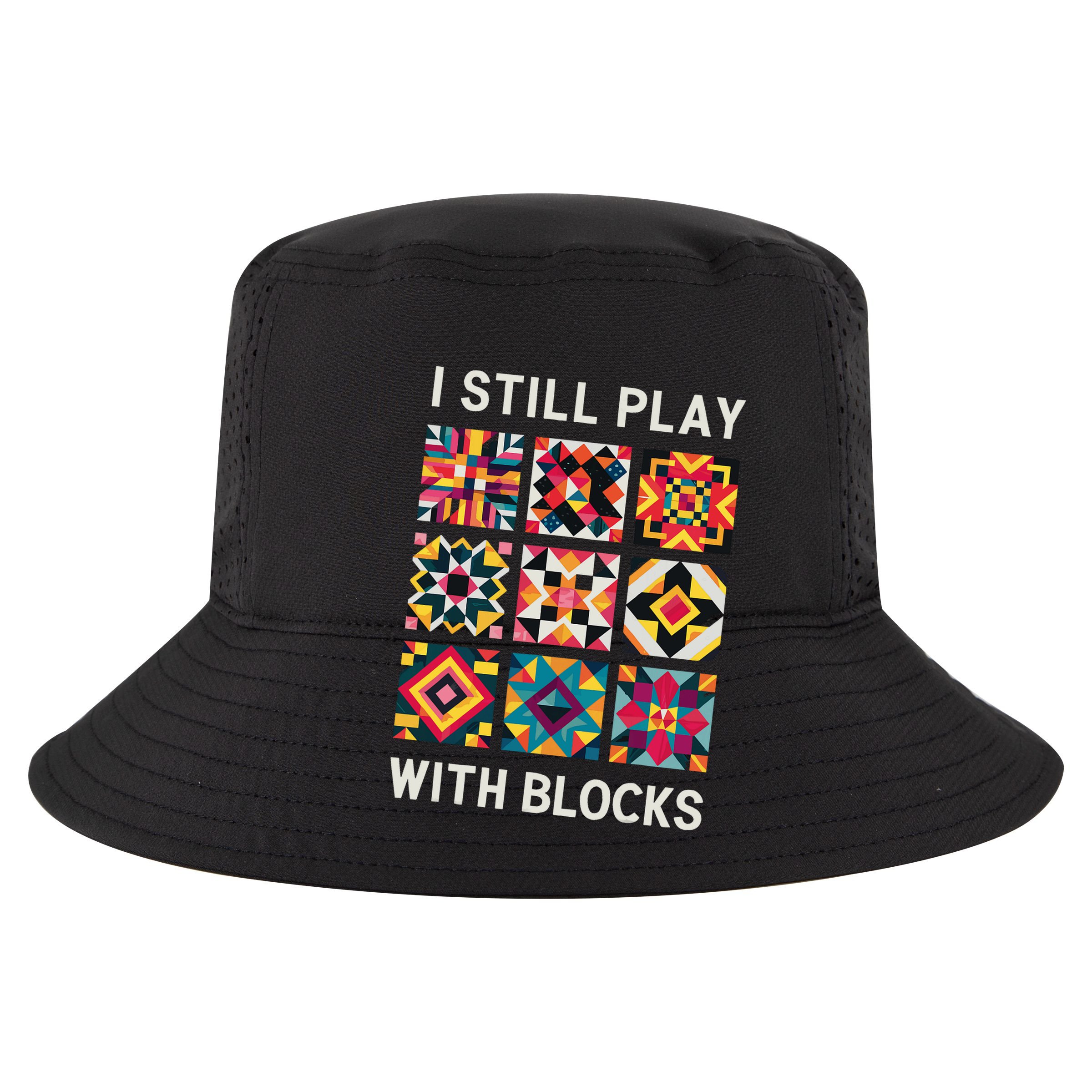Funny Quilting I Still Play With Blocks Quilt Cropped Pullover Crew