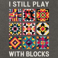 Funny Quilting I Still Play With Blocks Quilt Cotton Canvas Backpack