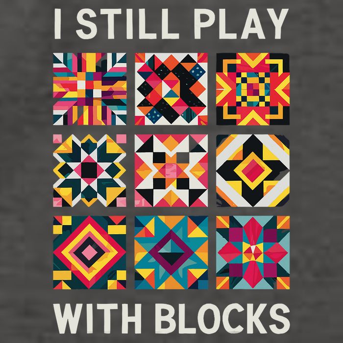Funny Quilting I Still Play With Blocks Quilt Vector Backpack