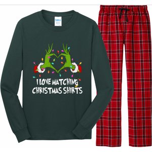 Funny Quotes I Love Matching Christmas Long Sleeve Pajama Set