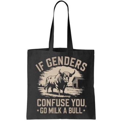 Funny Quote If Genders Confuse You Go Milk A Bull Vintage Bag