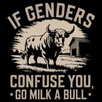 Funny Quote If Genders Confuse You Go Milk A Bull Vintage Womens T-Shirt