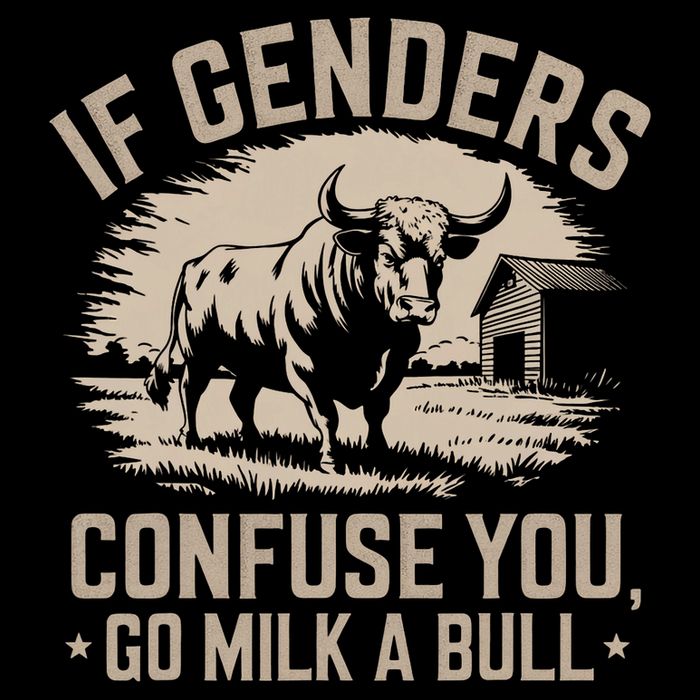 Funny Quote If Genders Confuse You Go Milk A Bull Vintage Womens T-Shirt