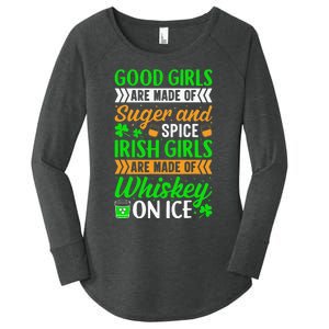 Funny Quote Irish Girls are Whiskey on Ice St. Patricks Day Women's Perfect Tri Tunic Long Sleeve Shirt