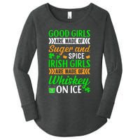 Funny Quote Irish Girls are Whiskey on Ice St. Patricks Day Women's Perfect Tri Tunic Long Sleeve Shirt