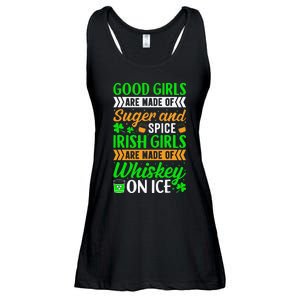 Funny Quote Irish Girls are Whiskey on Ice St. Patricks Day Ladies Essential Flowy Tank