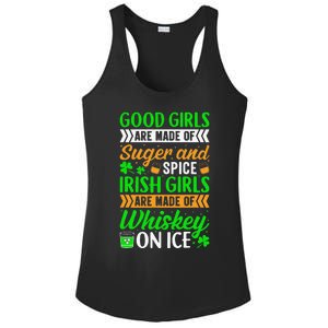 Funny Quote Irish Girls are Whiskey on Ice St. Patricks Day Ladies PosiCharge Competitor Racerback Tank