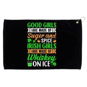 Funny Quote Irish Girls are Whiskey on Ice St. Patricks Day Grommeted Golf Towel