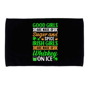 Funny Quote Irish Girls are Whiskey on Ice St. Patricks Day Microfiber Hand Towel