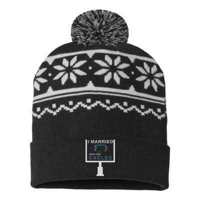 Funny Quote i married into this eagles USA-Made Snowflake Beanie