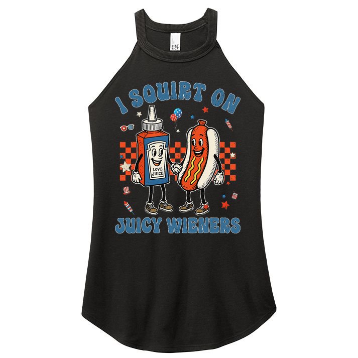 Funny Quote I Squirt On Juicy Wieners Humor Saying Women's Perfect Tri Rocker Tank