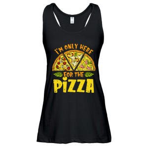 Funny quote I'm Only Here for the Pizza Foodie Ladies Essential Flowy Tank