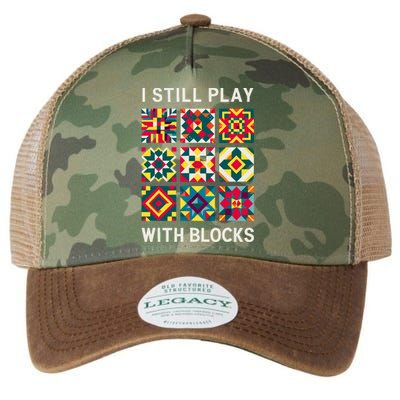 Funny Quilting I Still Play With Blocks Quilt Legacy Tie Dye Trucker Hat