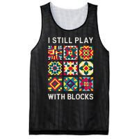 Funny Quilting I Still Play With Blocks Quilt Mesh Reversible Basketball Jersey Tank