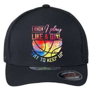 funny quote I Know I Play Like A  Basketball Flexfit Unipanel Trucker Cap