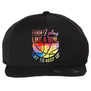 funny quote I Know I Play Like A  Basketball Wool Snapback Cap