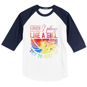 funny quote I Know I Play Like A  Basketball Baseball Sleeve Shirt