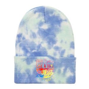 funny quote I Know I Play Like A  Basketball Tie Dye 12in Knit Beanie