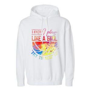 funny quote I Know I Play Like A  Basketball Garment-Dyed Fleece Hoodie