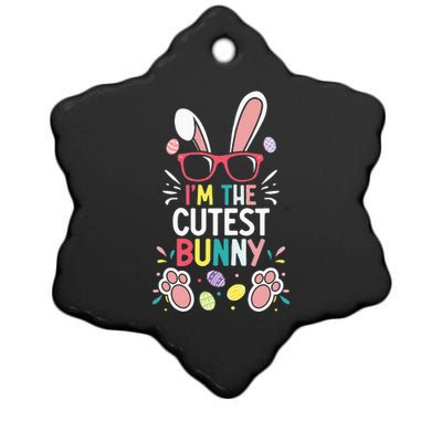 funny quotes I'm The Cutest Bunny Easter Squad Ceramic Star Ornament