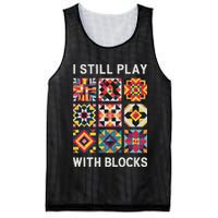 Funny Quilting I Still Play With Blocks Quilt Mesh Reversible Basketball Jersey Tank