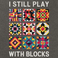 Funny Quilting I Still Play With Blocks Quilt Cotton Canvas Backpack