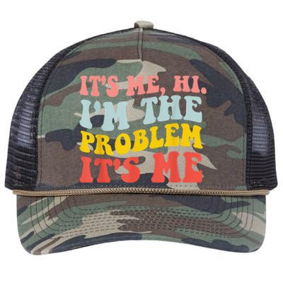 Funny Quote It's Me Hi I'm the Problem It's Me Retro Rope Trucker Hat Cap