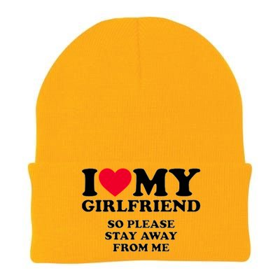 Funny Quote I Love My Girlfriend So Please Stay Away From Me Knit Cap Winter Beanie