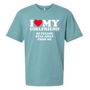 Funny Quote I Love My Girlfriend So Please Stay Away From Me Sueded Cloud Jersey T-Shirt