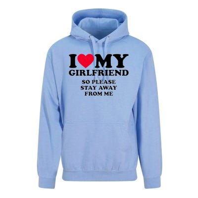 Funny Quote I Love My Girlfriend So Please Stay Away From Me Unisex Surf Hoodie