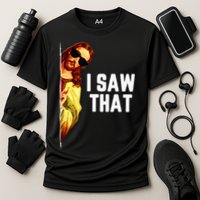 Funny Quote Jesus Meme I Saw That Christian God Cooling Performance Crew T-Shirt