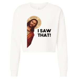 Funny Quote Jesus Meme I Saw That Christian Joke Lion Faith Cropped Pullover Crew