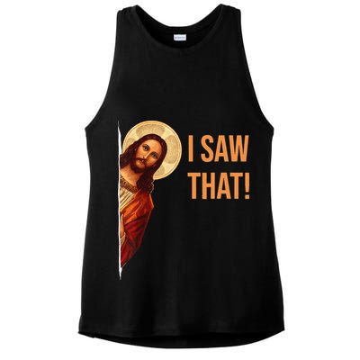 Funny Quote Jesus Meme I Saw That Christian Ladies PosiCharge Tri-Blend Wicking Tank