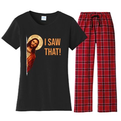 Funny Quote Jesus Meme I Saw That Christian Women's Flannel Pajama Set