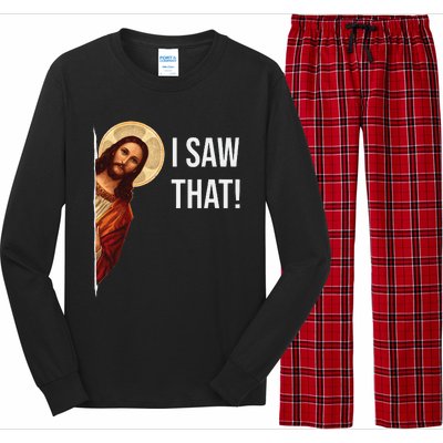 Funny Quote Jesus Meme I Saw That Christian Gift Long Sleeve Pajama Set