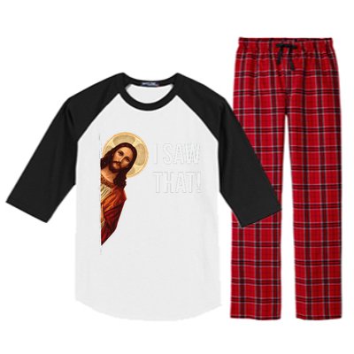 Funny Quote Jesus Meme I Saw That Christian Gift Raglan Sleeve Pajama Set