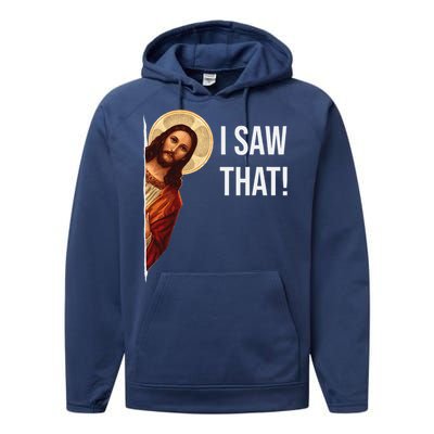 Funny Quote Jesus Meme I Saw That Christian Gift Performance Fleece Hoodie