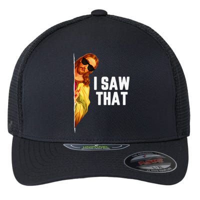 Funny Quote Jesus Meme I Saw That Christian God Gift Flexfit Unipanel Trucker Cap