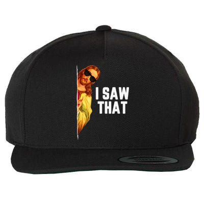 Funny Quote Jesus Meme I Saw That Christian God Gift Wool Snapback Cap