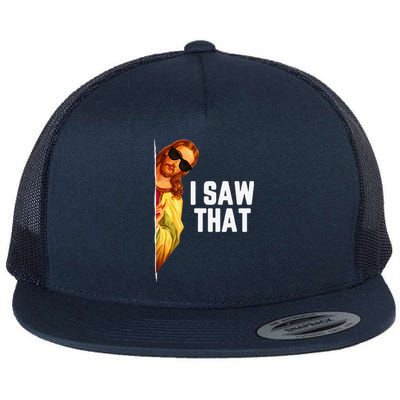 Funny Quote Jesus Meme I Saw That Christian God Gift Flat Bill Trucker Hat