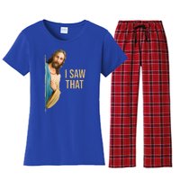 Funny Quote Jesus Meme I Saw That Christian Women's Flannel Pajama Set