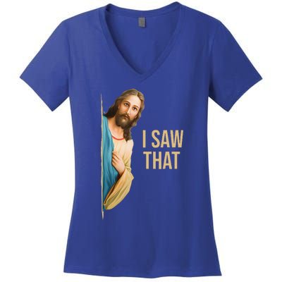 Funny Quote Jesus Meme I Saw That Christian Women's V-Neck T-Shirt