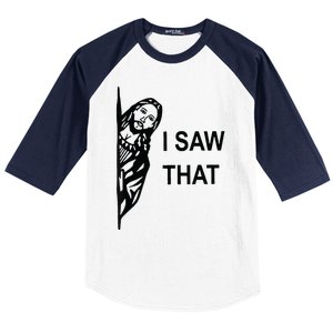 Funny Quote Jesus Meme I Saw That Christian Jesus Meme Baseball Sleeve Shirt