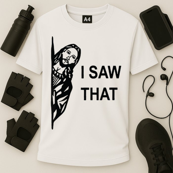 Funny Quote Jesus Meme I Saw That Christian Jesus Meme Cooling Performance Crew T-Shirt